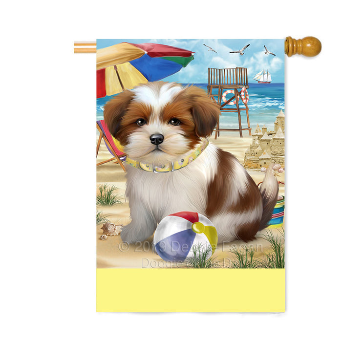 Personalized Pet Friendly Beach Lhasa Apso Dog Custom House Flag FLG-DOTD-A58402