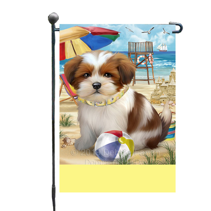 Personalized Pet Friendly Beach Lhasa Apso Dog Custom Garden Flags GFLG-DOTD-A58346