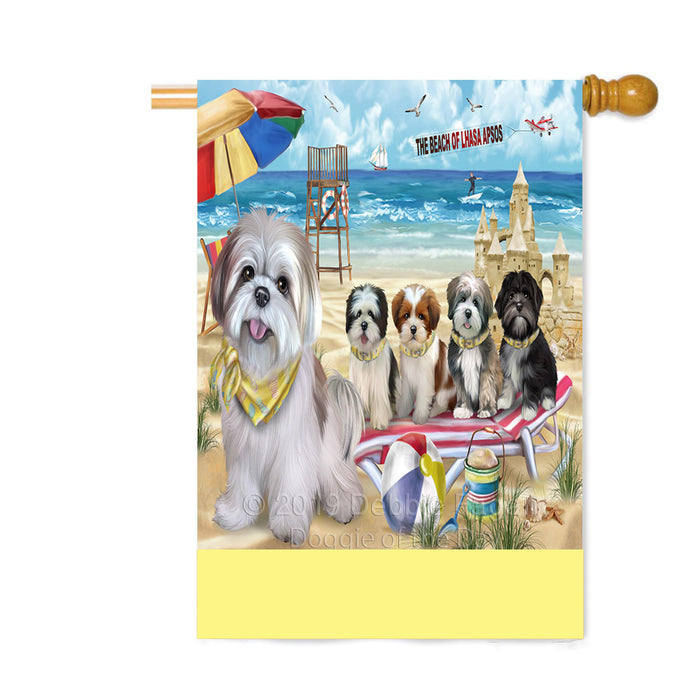 Personalized Pet Friendly Beach Lhasa Apso Dogs Custom House Flag FLG-DOTD-A58397