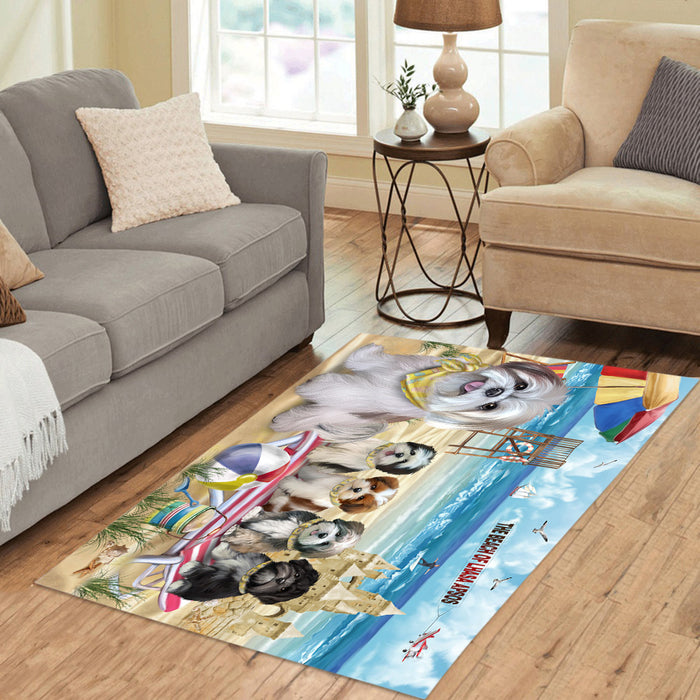Pet Friendly Beach Lhasa Apso Dogs Area Rug