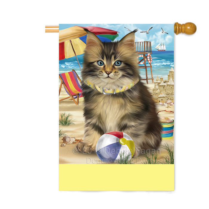 Personalized Pet Friendly Beach Maine Coon Cat Custom House Flag FLG-DOTD-A58403