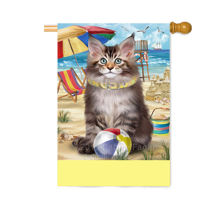 Personalized Pet Friendly Beach Maine Coon Cat Custom House Flag FLG-DOTD-A58404