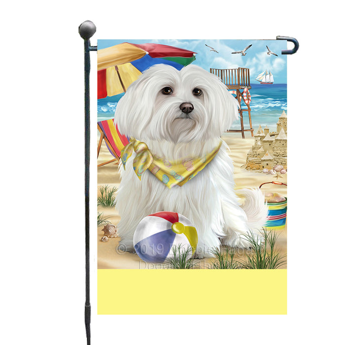Personalized Pet Friendly Beach Maltese Dog Custom Garden Flags GFLG-DOTD-A58352