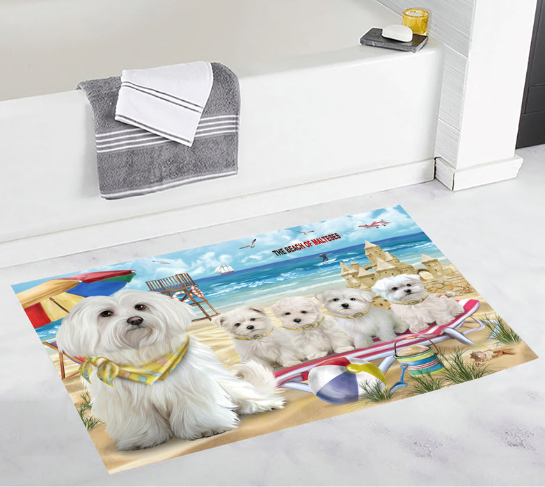 Pet Friendly Beach Maltese Dogs Bath Mat