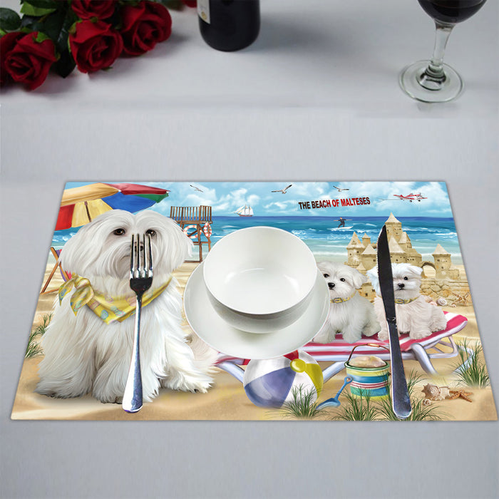 Pet Friendly Beach Maltese Dogs Placemat
