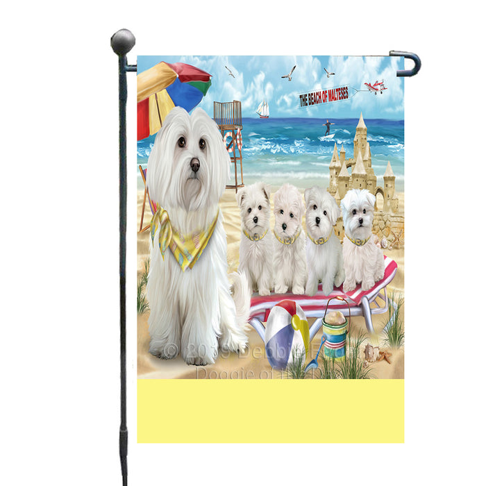 Personalized Pet Friendly Beach Maltese Dogs Custom Garden Flags GFLG-DOTD-A58350