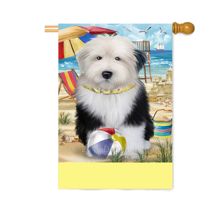 Personalized Pet Friendly Beach Old English Sheepdog Custom House Flag FLG-DOTD-A58410
