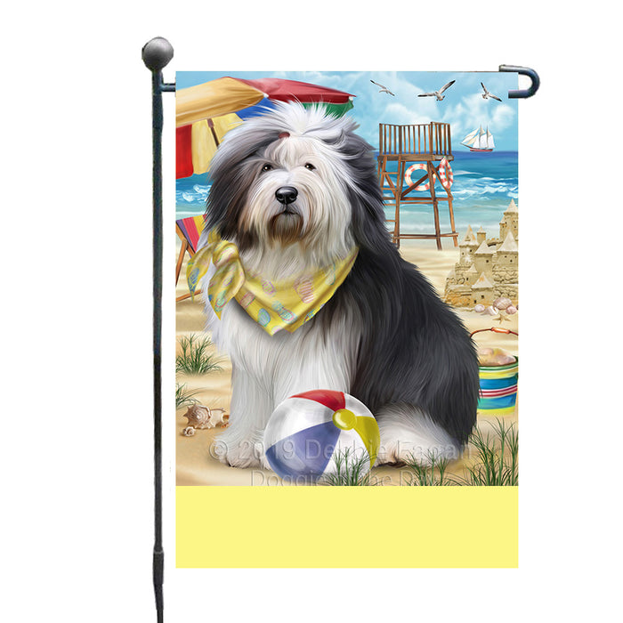 Personalized Pet Friendly Beach Old English Sheepdog Custom Garden Flags GFLG-DOTD-A58356