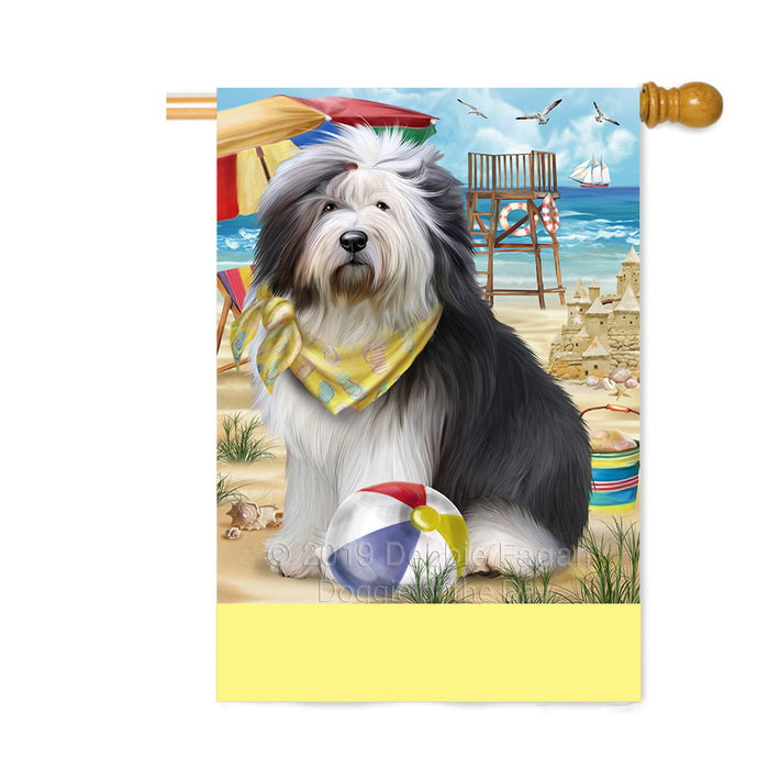 Personalized Pet Friendly Beach Old English Sheepdog Custom House Flag FLG-DOTD-A58412