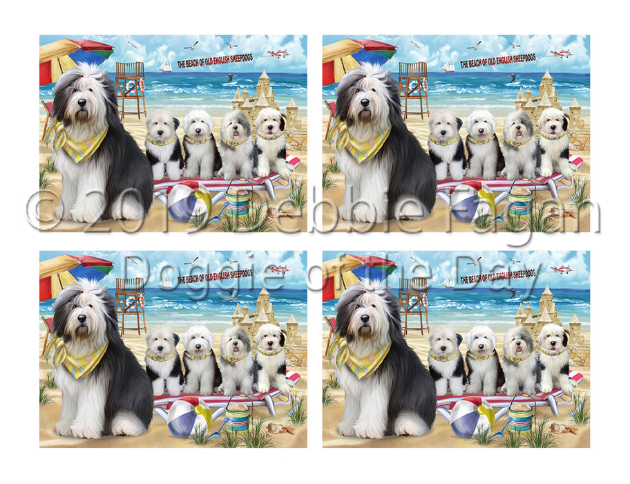 Pet Friendly Beach Old English Sheepdogs Placemat