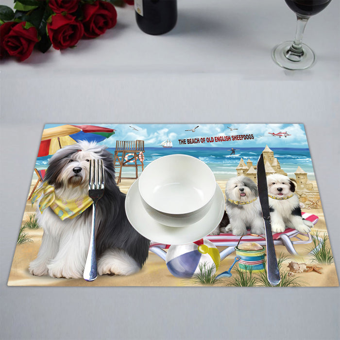 Pet Friendly Beach Old English Sheepdogs Placemat