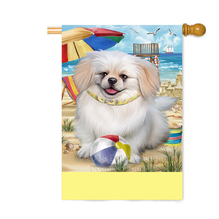 Personalized Pet Friendly Beach Pekingese Dog Custom House Flag FLG-DOTD-A58414