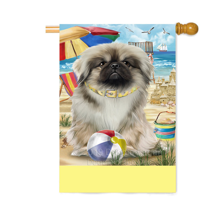 Personalized Pet Friendly Beach Pekingese Dog Custom House Flag FLG-DOTD-A58415