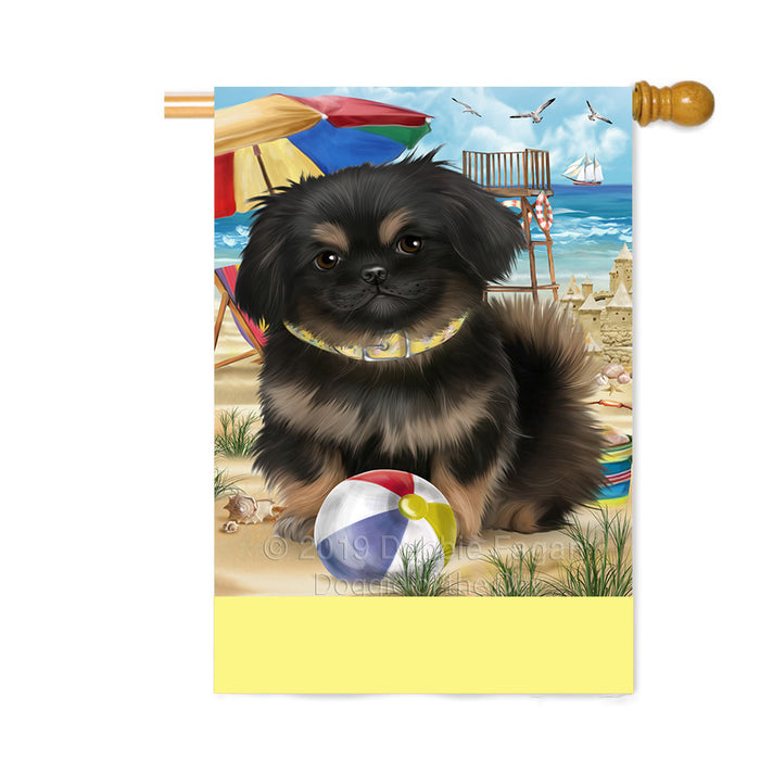 Personalized Pet Friendly Beach Pekingese Dog Custom House Flag FLG-DOTD-A58417