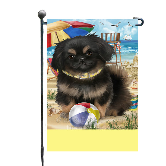 Personalized Pet Friendly Beach Pekingese Dog Custom Garden Flags GFLG-DOTD-A58361