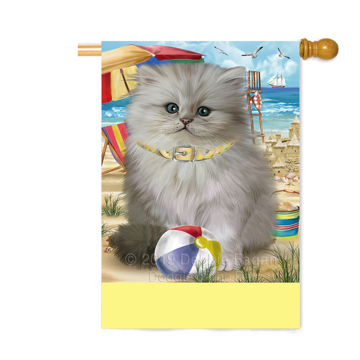 Personalized Pet Friendly Beach Persian Cat Custom House Flag FLG-DOTD-A58420