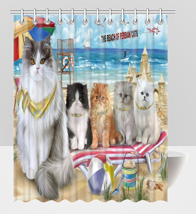 Pet Friendly Beach Persian Cats Shower Curtain