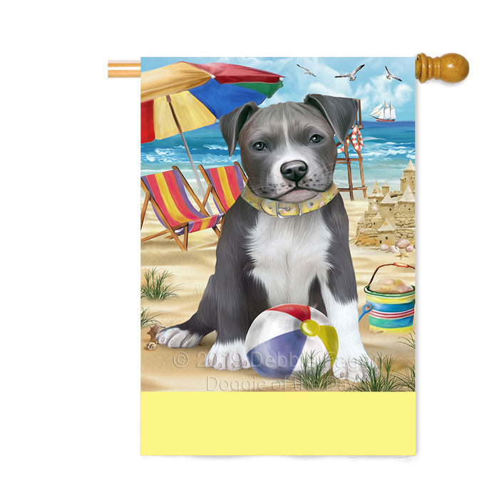 Personalized Pet Friendly Beach Pit Bull Dog Custom House Flag FLG-DOTD-A58426