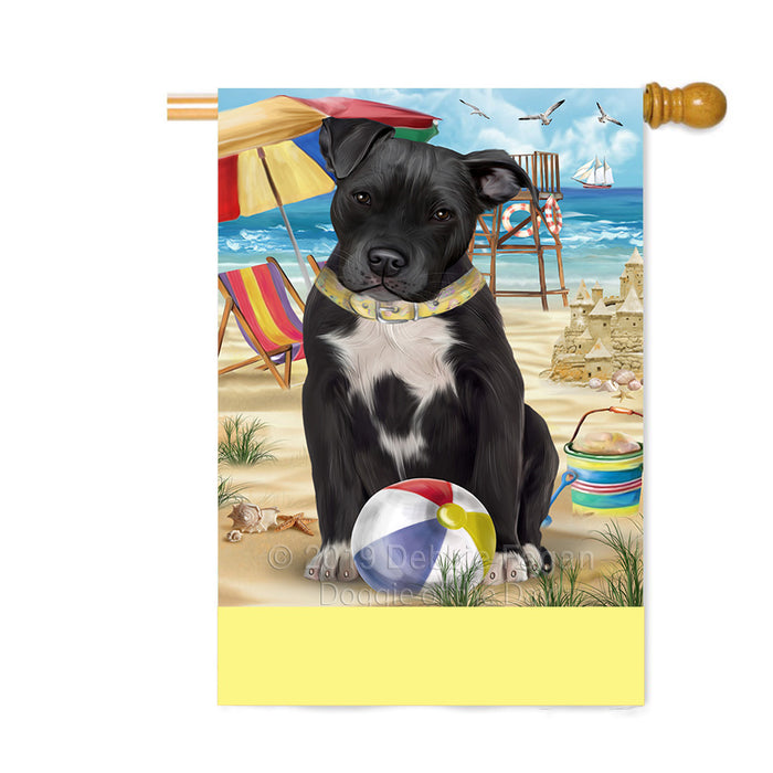 Personalized Pet Friendly Beach Pit Bull Dog Custom House Flag FLG-DOTD-A58428