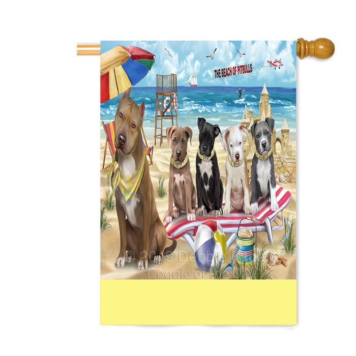 Personalized Pet Friendly Beach Pit Bull Dogs Custom House Flag FLG-DOTD-A58425