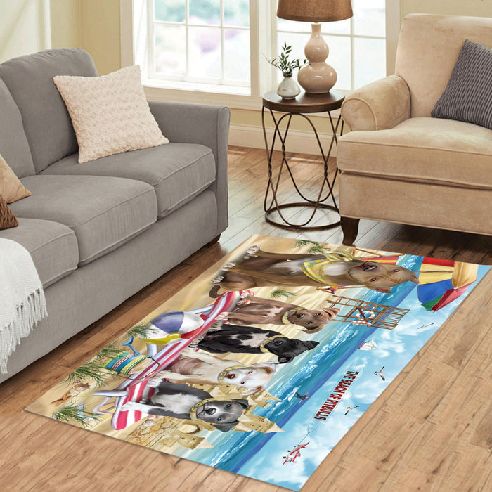 Pet Friendly Beach Pit Bull Dogs Area Rug