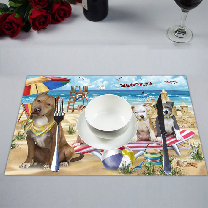 Pet Friendly Beach Pit Bull Dogs Placemat