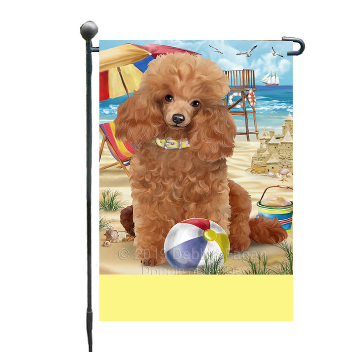Personalized Pet Friendly Beach Poodle Dog Custom Garden Flags GFLG-DOTD-A58383