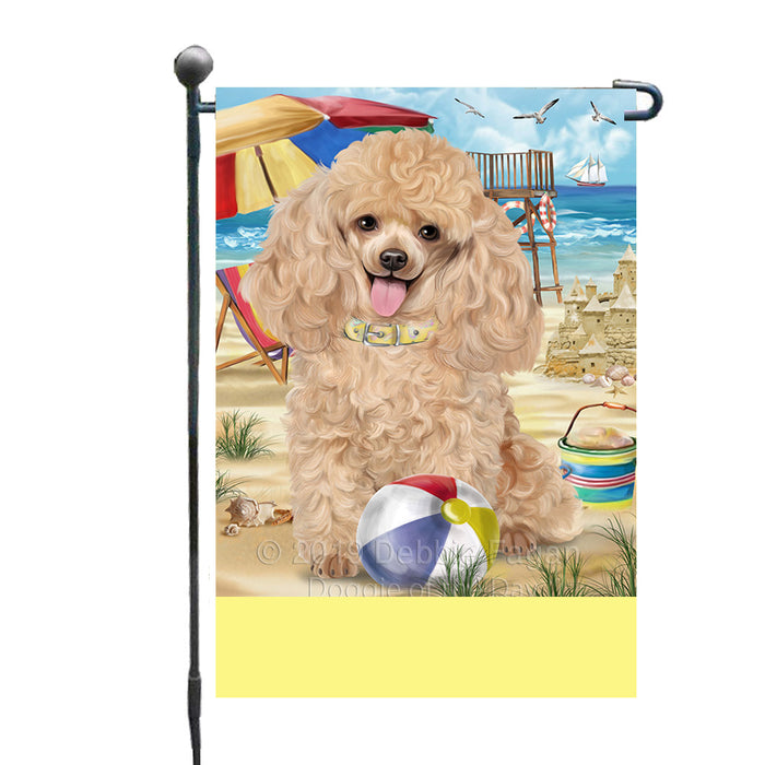 Personalized Pet Friendly Beach Poodle Dog Custom Garden Flags GFLG-DOTD-A58384