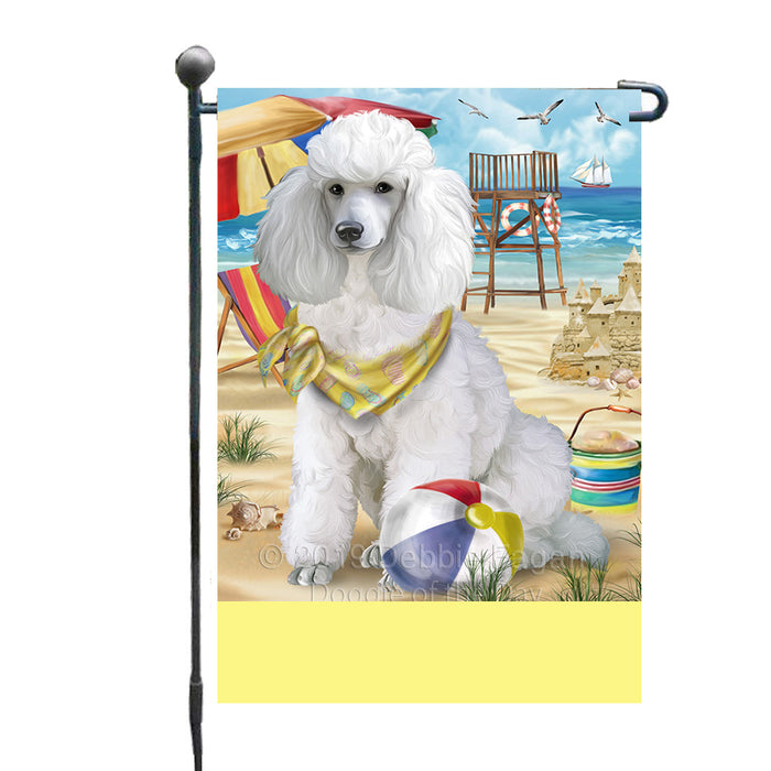 Personalized Pet Friendly Beach Poodle Dog Custom Garden Flags GFLG-DOTD-A58386