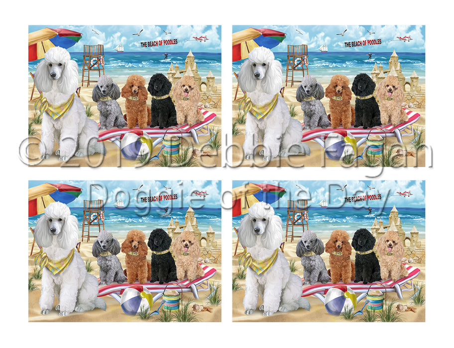 Pet Friendly Beach Poodle Dogs Placemat