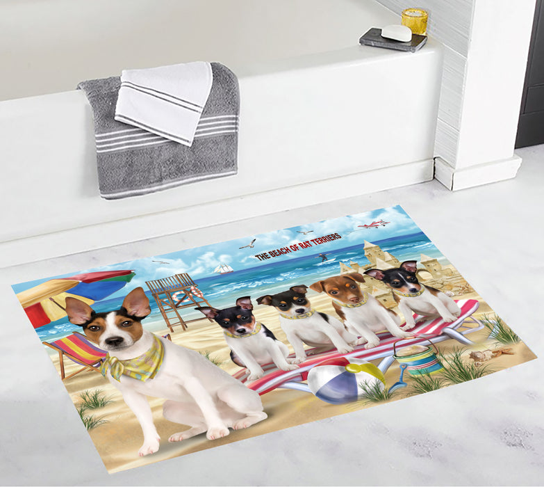 Pet Friendly Beach Rat Terrier Dogs Bath Mat