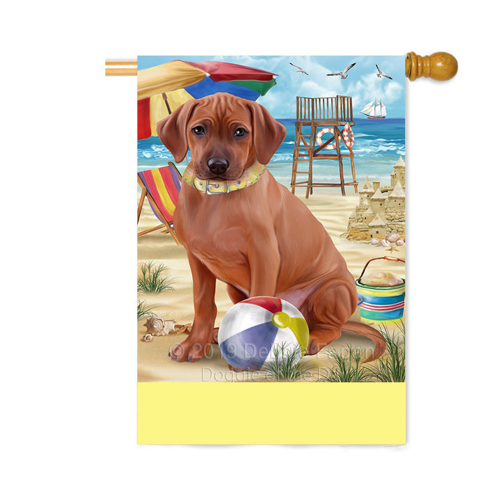 Personalized Pet Friendly Beach Rhodesian Ridgeback Dog Custom House Flag FLG-DOTD-A58448