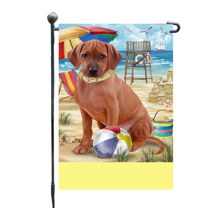 Personalized Pet Friendly Beach Rhodesian Ridgeback Dog Custom Garden Flags GFLG-DOTD-A58392