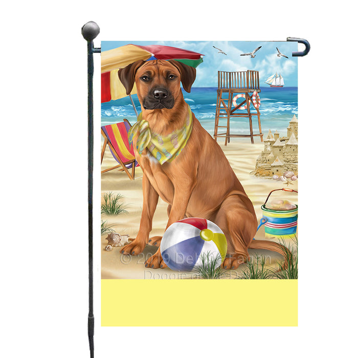 Personalized Pet Friendly Beach Rhodesian Ridgeback Dog Custom Garden Flags GFLG-DOTD-A58393