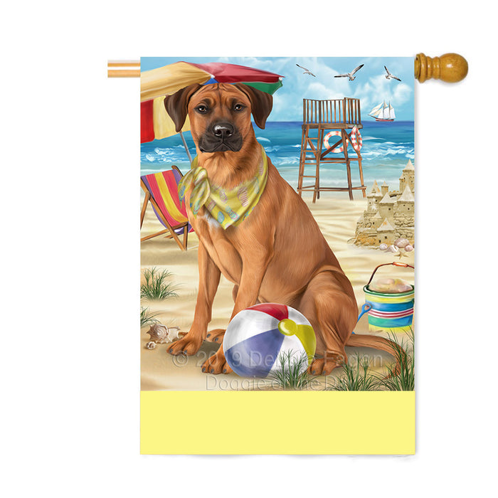Personalized Pet Friendly Beach Rhodesian Ridgeback Dog Custom House Flag FLG-DOTD-A58449