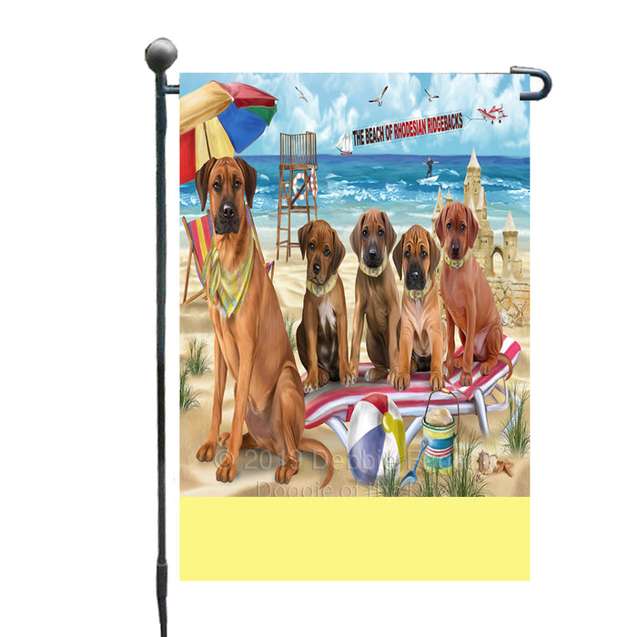 Personalized Pet Friendly Beach Rhodesian Ridgeback Dogs Custom Garden Flags GFLG-DOTD-A58391