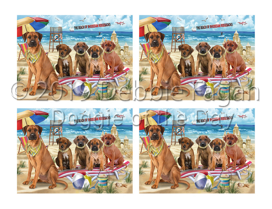 Pet Friendly Beach Rhodesian Ridgeback Dogs Placemat