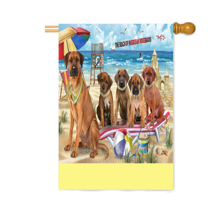 Personalized Pet Friendly Beach Rhodesian Ridgeback Dogs Custom House Flag FLG-DOTD-A58447
