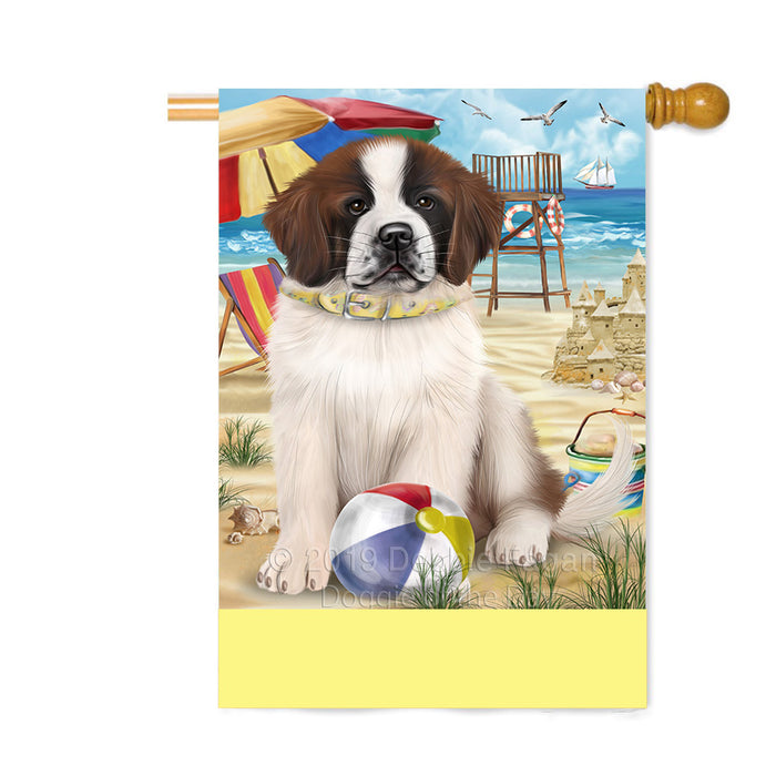 Personalized Pet Friendly Beach Saint Bernard Dog Custom House Flag FLG-DOTD-A58459