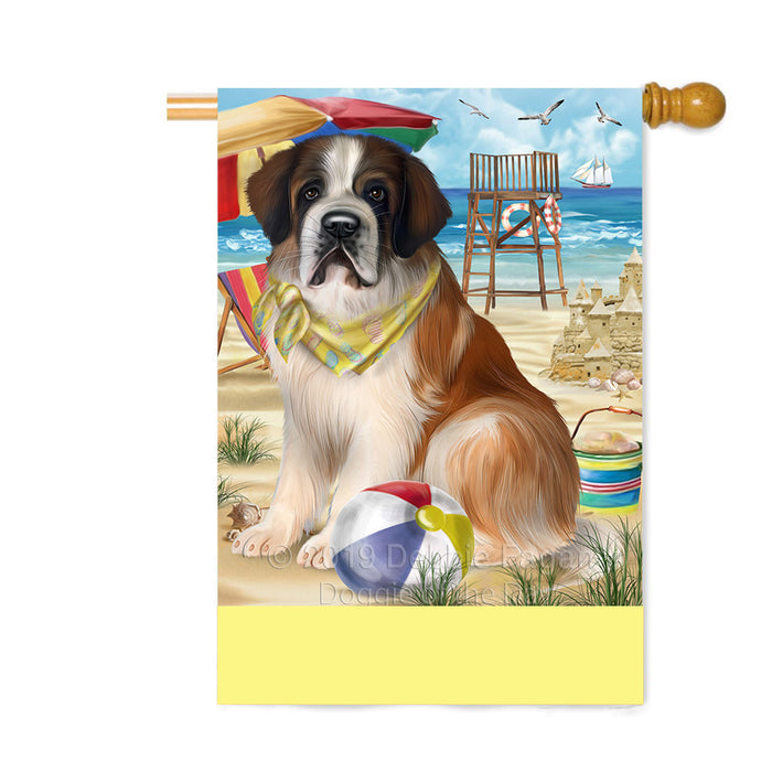 Personalized Pet Friendly Beach Saint Bernard Dog Custom House Flag FLG-DOTD-A58460