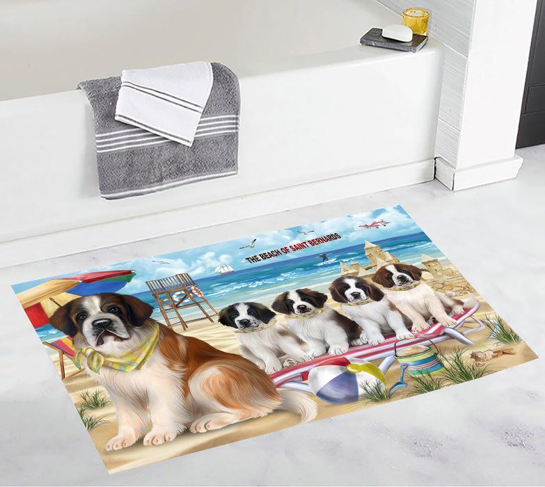 Pet Friendly Beach Saint Bernard Dogs Bath Mat