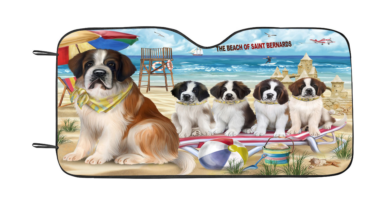 Pet Friendly Beach Saint Bernard Dogs Car Sun Shade