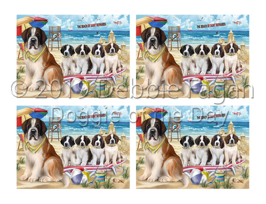 Pet Friendly Beach Saint Bernard Dogs Placemat
