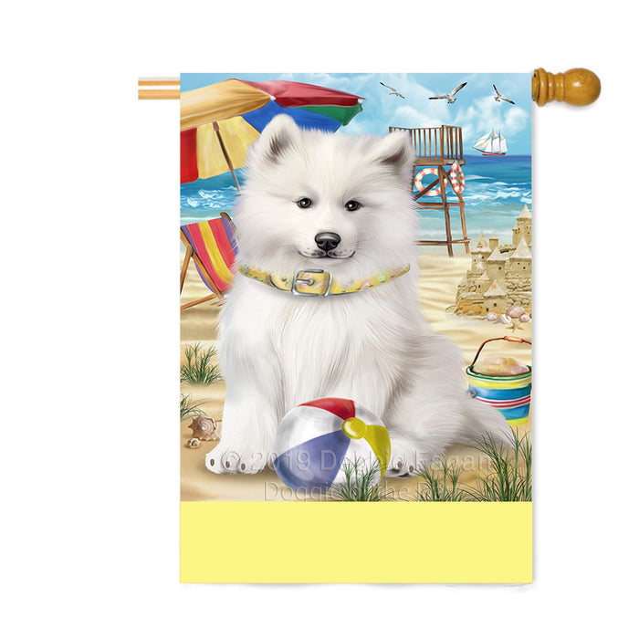 Personalized Pet Friendly Beach Samoyed Dog Custom House Flag FLG-DOTD-A58462
