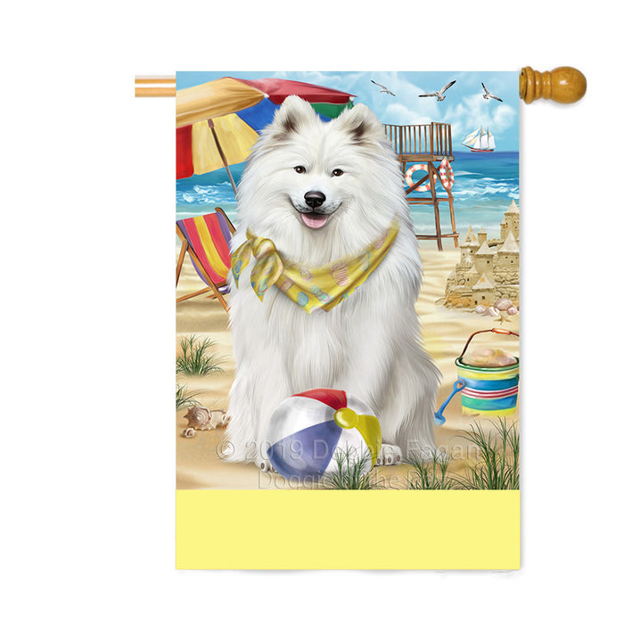 Personalized Pet Friendly Beach Samoyed Dog Custom House Flag FLG-DOTD-A58463