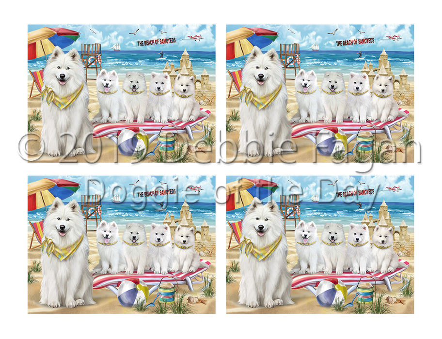 Pet Friendly Beach Samoyed Dogs Placemat