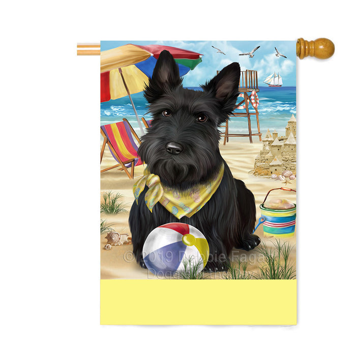 Personalized Pet Friendly Beach Scottish Terrier Dog Custom House Flag FLG-DOTD-A58466