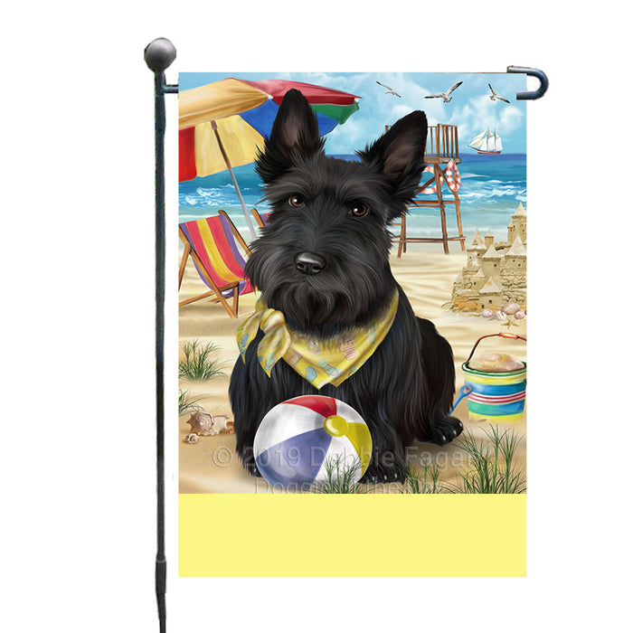 Personalized Pet Friendly Beach Scottish Terrier Dog Custom Garden Flags GFLG-DOTD-A58410