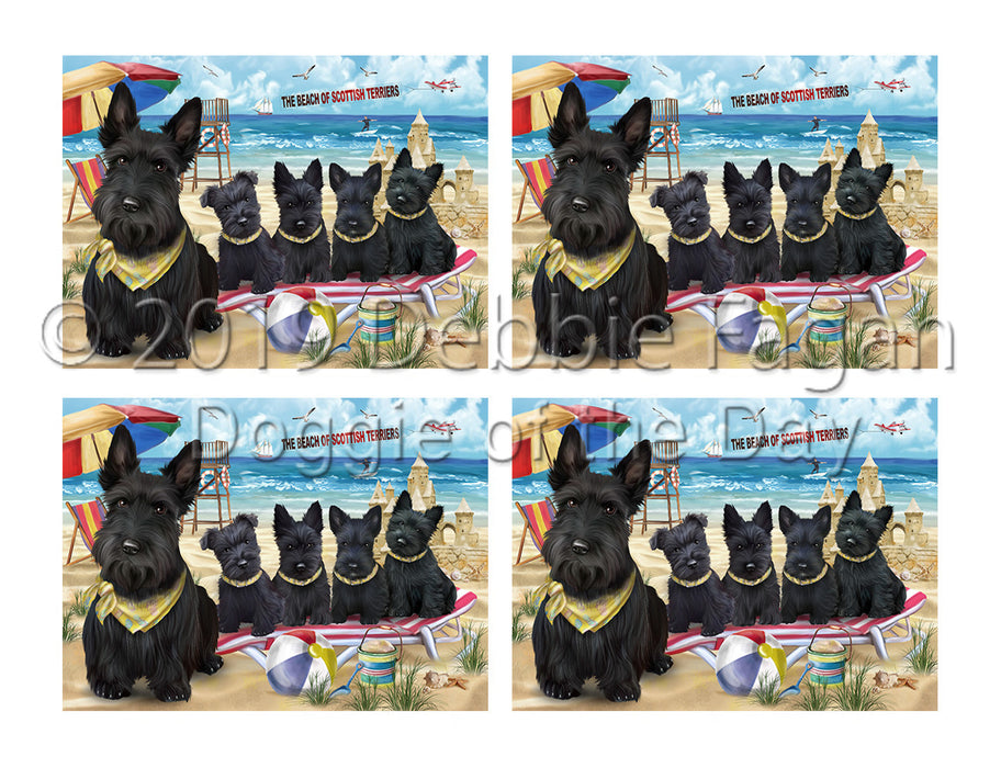 Pet Friendly Beach Scottish Terrier Dogs Placemat