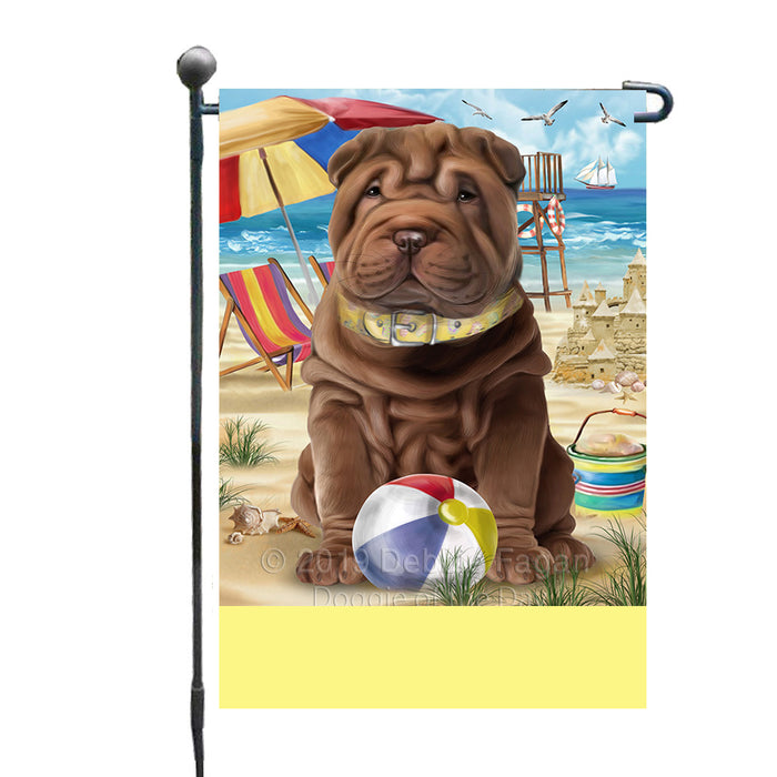 Personalized Pet Friendly Beach Shar Pei Dog Custom Garden Flags GFLG-DOTD-A58413